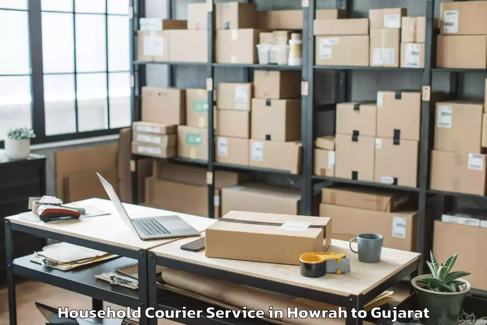 Reliable Howrah to Patdi Household Courier